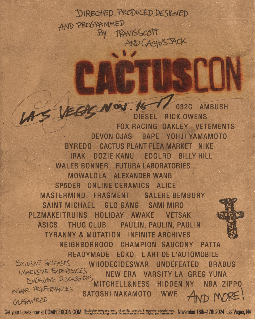 Travis Scott and his Creative Collective Cactus Jack to curate ComplexCon, bringing "CactusCon" to Las Vegas